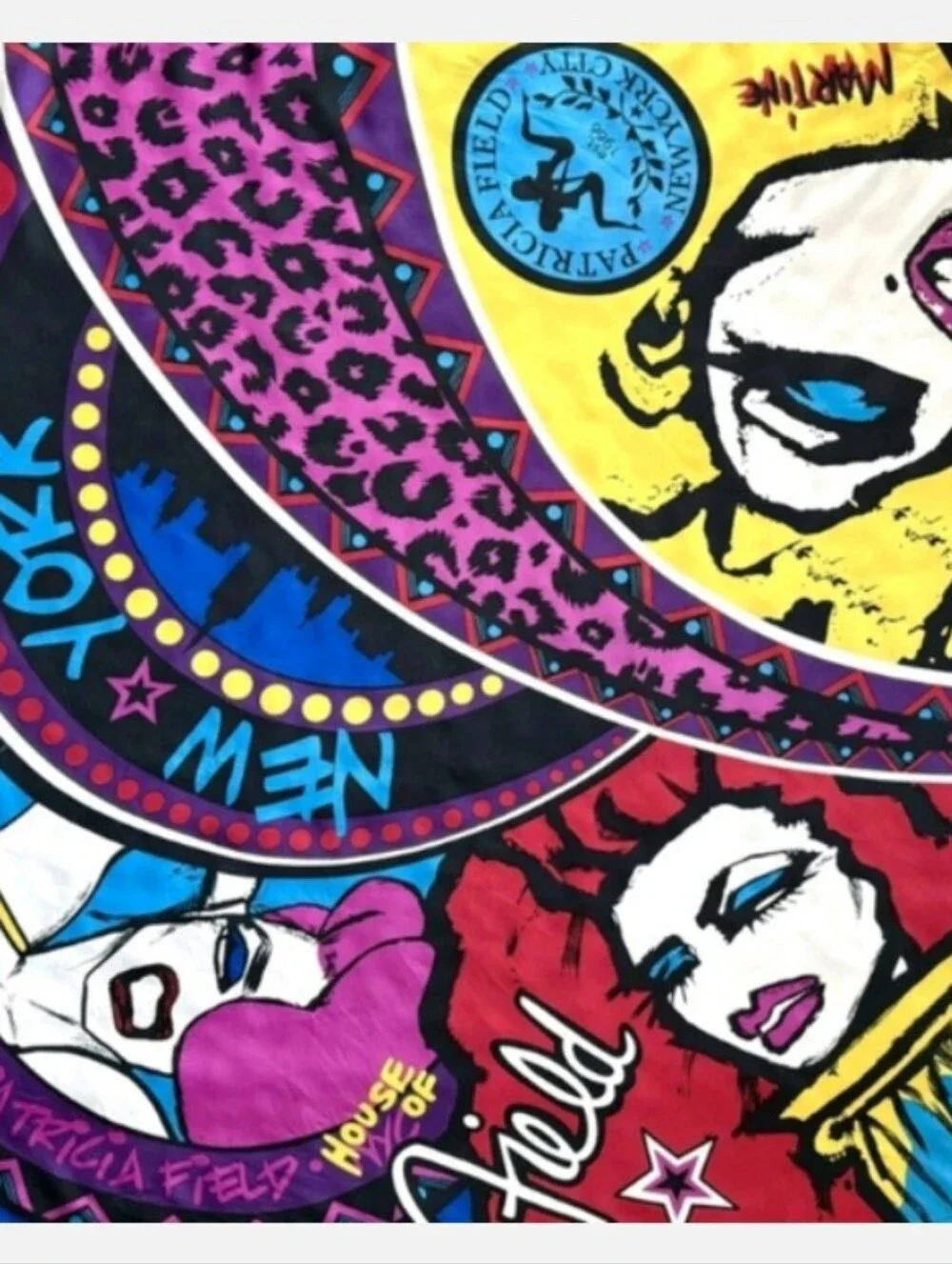 NWT Patricia Field Limited Edition Colorful Pop Art Silk Scarf  39
